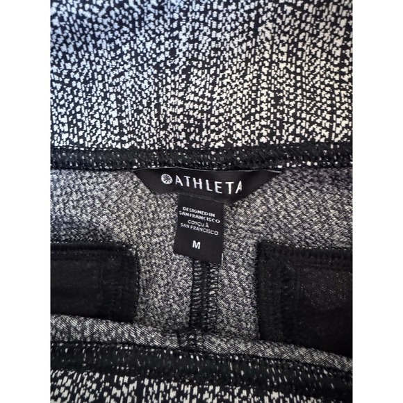 Athleta Pixy Drifter Tight Women's Size Medium Zip Pocket, Ankle Legging Blk/Whi - Picture 3 of 11